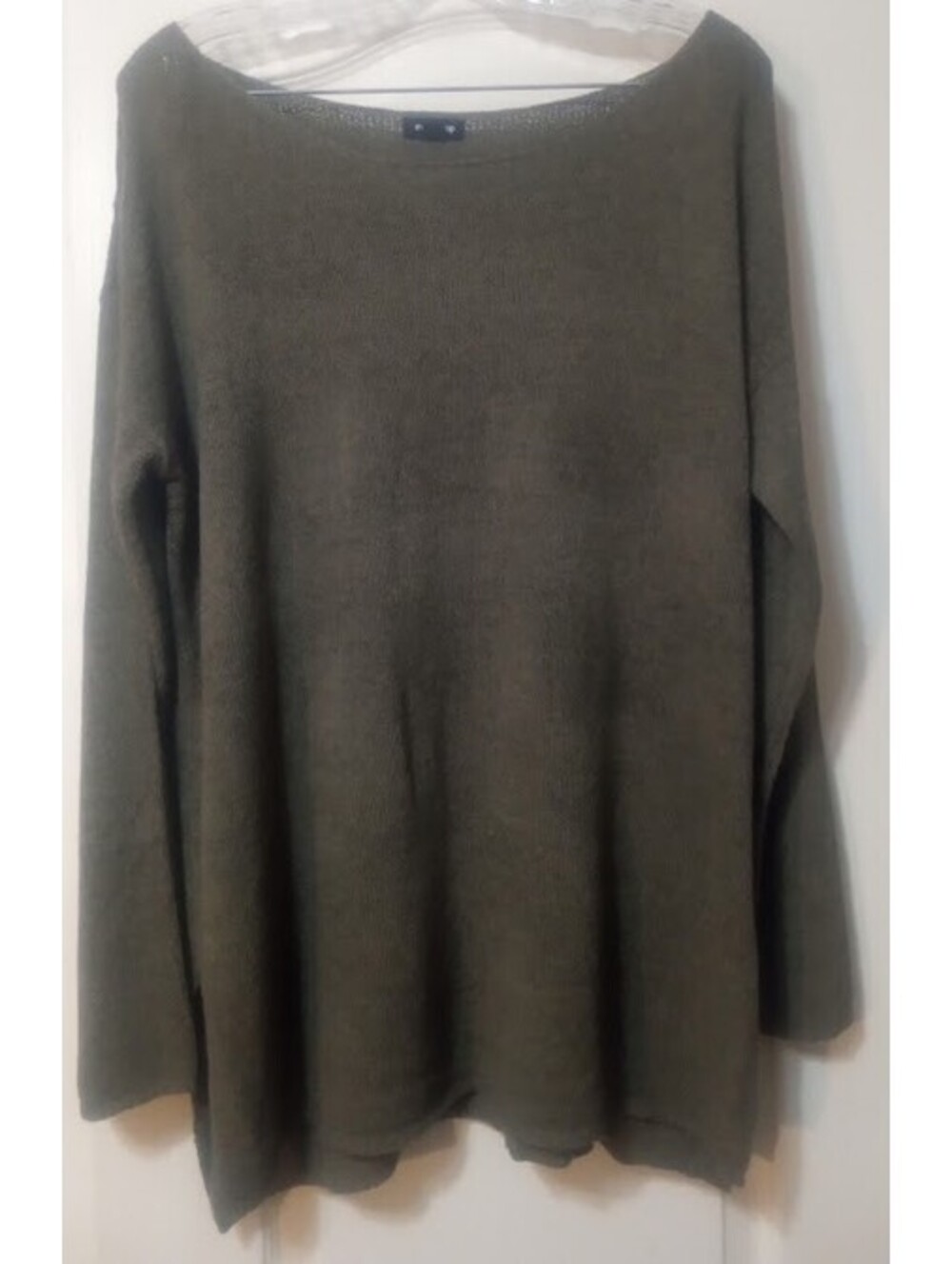 Olive Mittoshop Wide‑Neck Sweater Size Medium